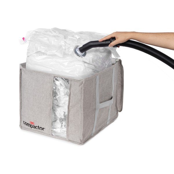 Pelēka vakuuma uzglabāšanas kaste Compactor Oxford, 125 l