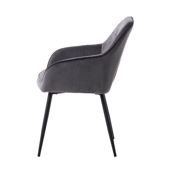 Pelēki polsterēti ēdamistabas krēsli ar roku balstiem (2 gab.) Nolan Square – Unique Furniture-image-2