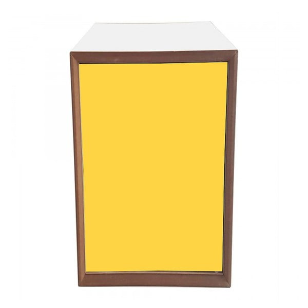 Plaukts ar baltu rāmi un dzeltenām durvīm Ragaba PIXEL, 40 x 80 cm