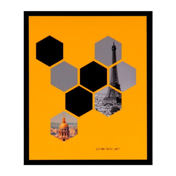 Koka attēls Hexag, 25 x 30 cm