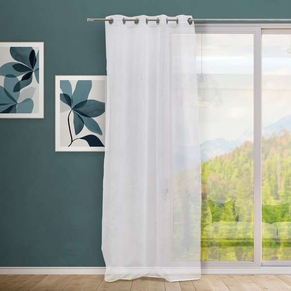 Balts/sudraba krāsas dienas aizkars 140x260 cm Gledit – Casa Selección-image-1