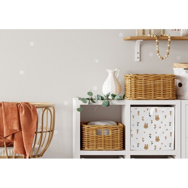 Balts tekstila bērnu rotaļlietu organizators 32x32x32 cm Sweet Bunnies – Butter Kings-image-1