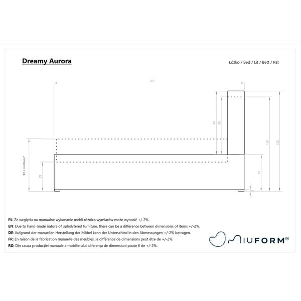 Bēša mīksta vienvietīga gulta ar uzglabāšanas vietu un režģi 90x200 cm Dreamy Aurora – Miuform-image-4
