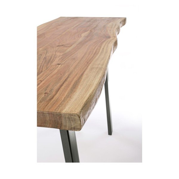 Melns/dabīga toņa konsoles galds ar akācijas koka galda virsmu 45x130 cm Aron – Bizzotto-image-4