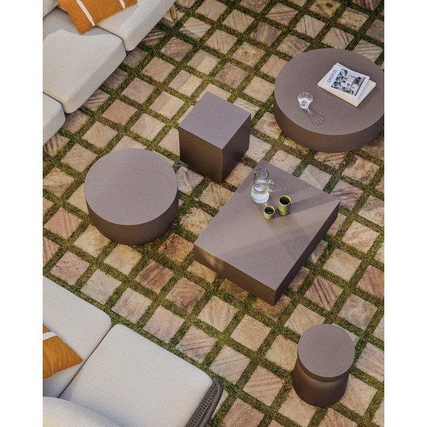 Betona dārza galdiņš 35x35 cm Rustella – Kave Home-image-3