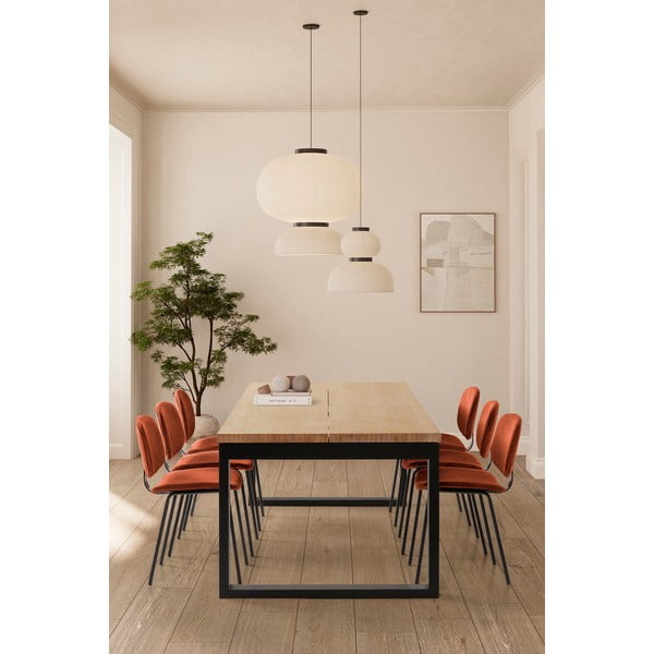 Ēdamgalds ar ozolkoka imitācijas galda virsmu 100x220 cm Rina – Marckeric-image-1