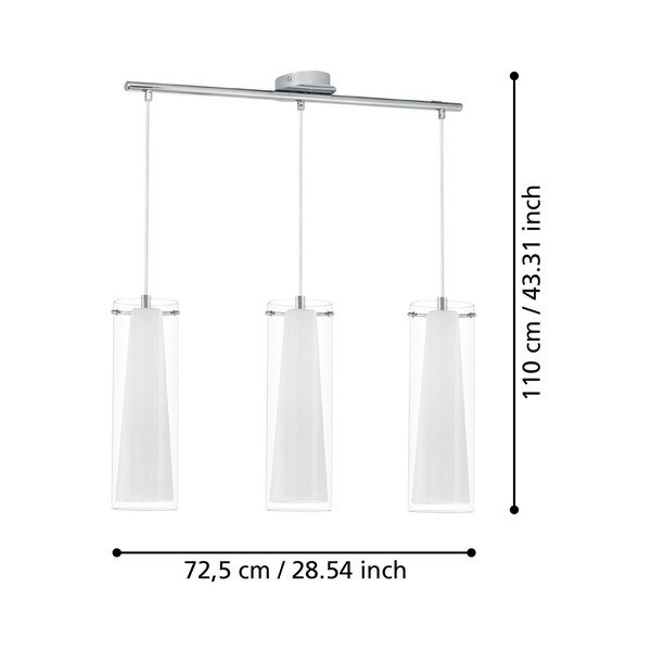 Sudraba krāsas piekaramā lampa ar stikla abažūru PINTO – EGLO-image-2