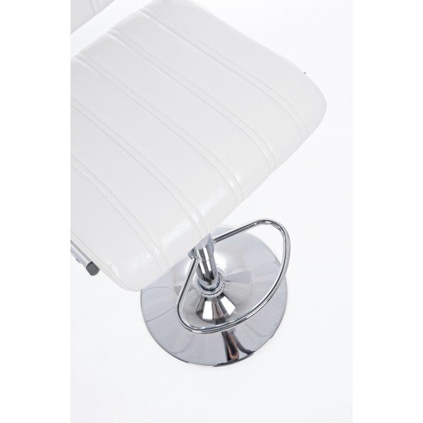 Balts mākslīgās ādas bāra krēsls ar regulējamu augstumu/grozāms Barclay – Bizzotto-image-1