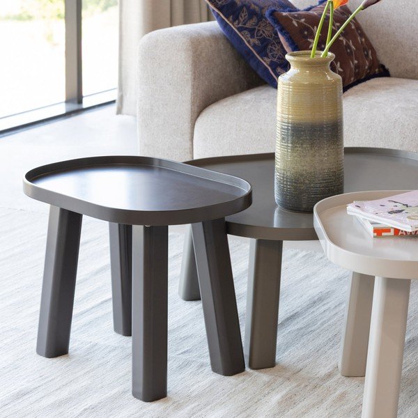 Brūns apaļš žurnālgaldiņš no MDF ø 80 cm Mosa – WOOOD-image-2