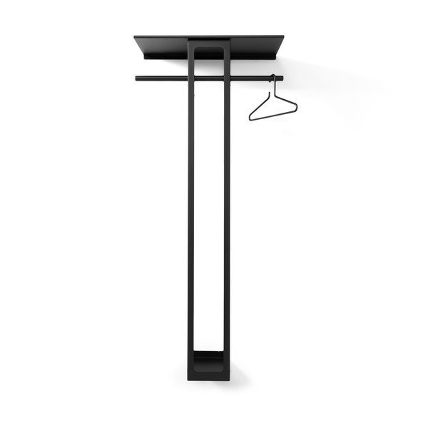 Melns tērauda sienas pakaramais ar plauktu 70 cm Luno Large – Spinder Design-image-4