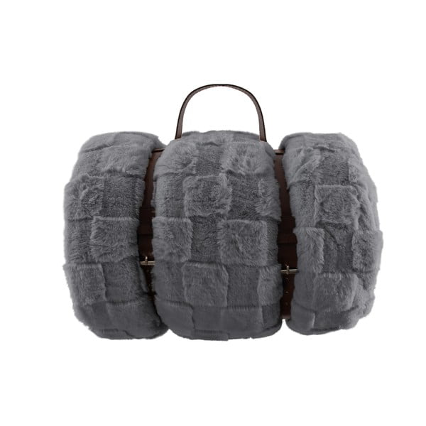 Pelēks mikroplīša pleds 150x200 cm Rava – Tiseco Home Studio-image-3