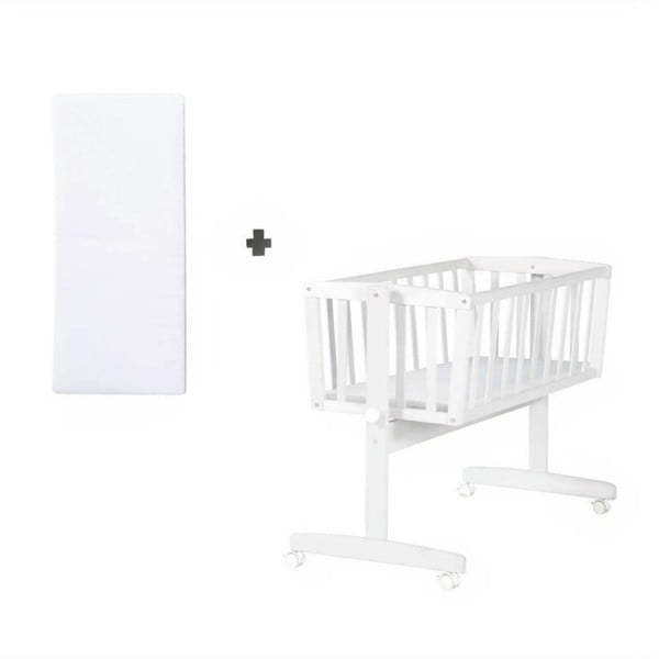 Balts šūpulītis ar riteņiem 40x90 cm – Roba-image-4