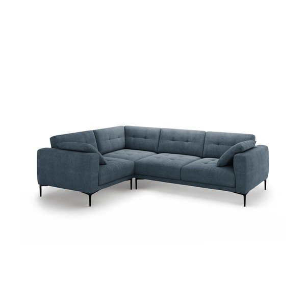 Tumši zils stūra dīvāns (ar kreiso stūri/L veida) Bemy – Micadoni 