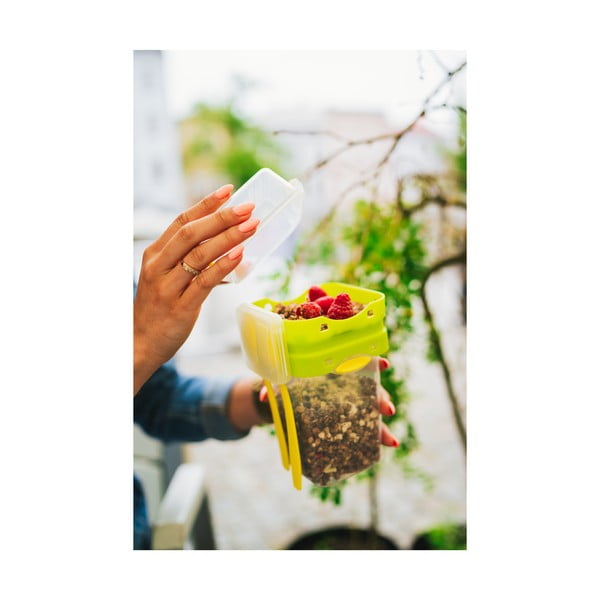 Zaļa pusdienu un uzkodu kaste ar galda piederumiem, Vialli Design, 650ml+230m-image-2