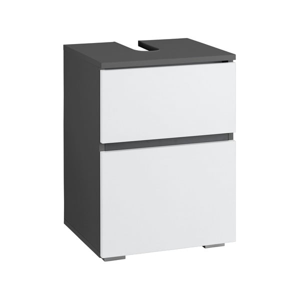 Balts/antracīta pelēks skapītis zem izlietnes 40x55 cm Wisla – Støraa-image-1