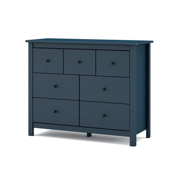 Tumši zila zema kumode no priedes 110x80 cm Misti – Marckeric-image-4