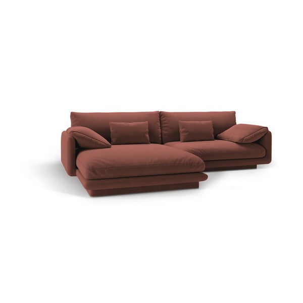 Rozā samta stūra dīvāns (ar kreiso stūri/ar zvilni) Torino – Micadoni -image-2