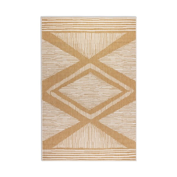 Okera dzeltens/krēmkrāsas āra paklājs 160x230 cm Gemini – Elle Decoration-image-2