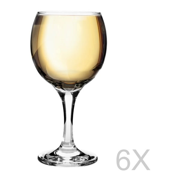 6 balto vīna glāžu komplekts Bistro