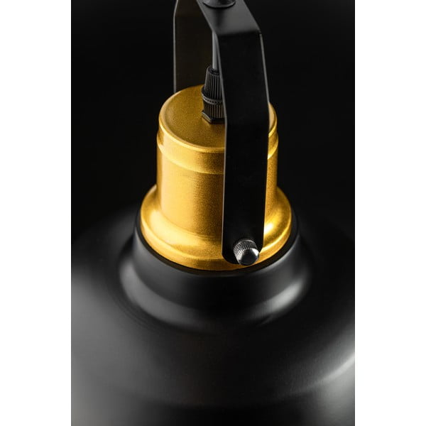 Melna/zelta krāsas piekaramā lampa ar metāla abažūru ø 22 cm Monroe – GTV-image-2
