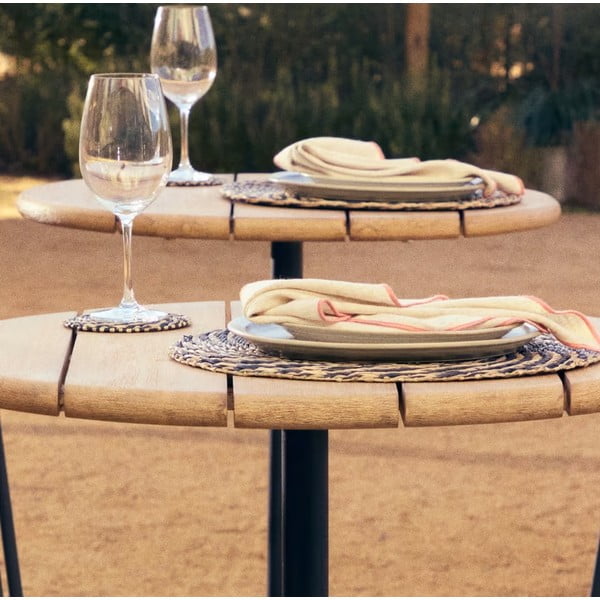 Melns/dabīga toņa apaļš žurnālgaldiņš ar akācijas koka galda virsmu ø 43 cm Saura – Kave Home-image-1