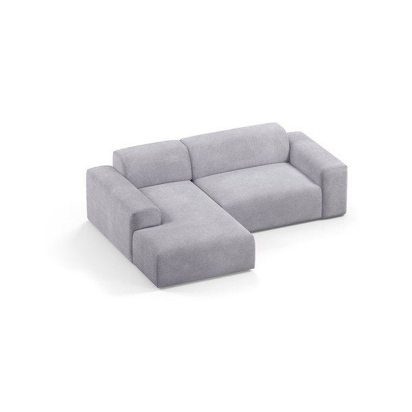 Gaiši pelēks velveta stūra dīvāns Marie Claire Home Karen, 250 cm, kreisais stūris-image-3