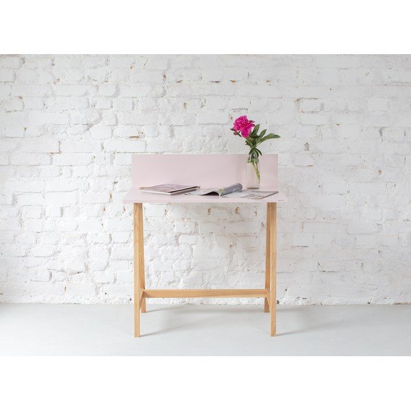 Rozā rakstāmgalds ar oša koka pamatni Ragaba Luka, garums 85 cm-image-1
