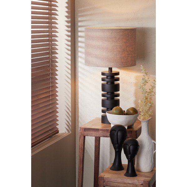 Matēti melna galda lampas pamatne 40 cm Desley – Light & Living-image-1