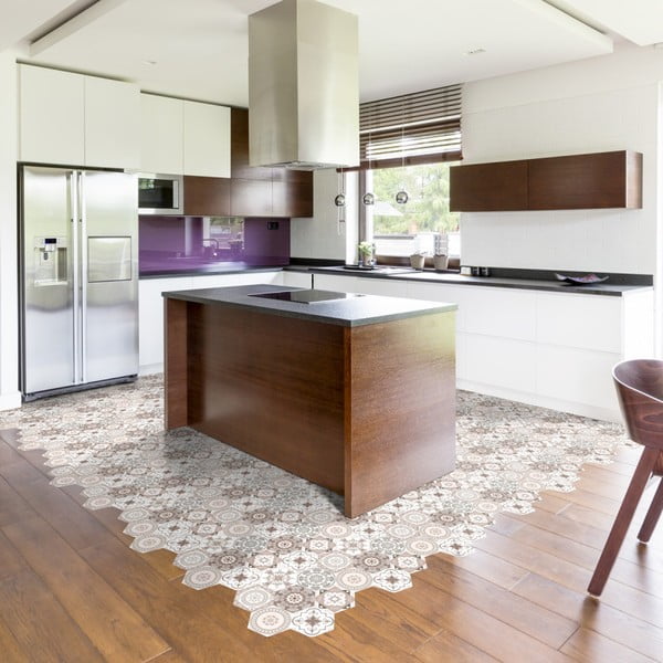 10 grīdas uzlīmju komplekts Ambiance Hexagons Cornalina, 40 x 90 cm-image-2