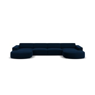 Zils samta stūra dīvāns (U veida) Jodie – Micadoni Home
