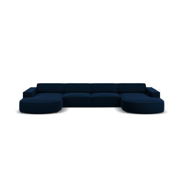 Zils samta stūra dīvāns (U veida) Jodie – Micadoni Home