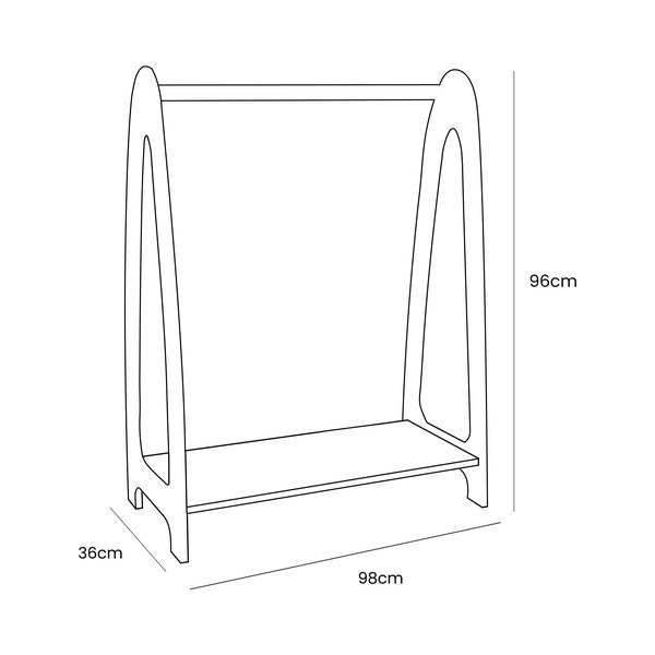 Dabīga toņa bērnu drēbju pakaramais ar priedes koka imitāciju 98x96 cm Montessori – Meowbaby-image-1