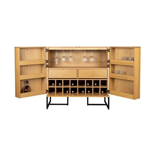 Ozolkoka imitācijas vīna skapis 24 pudelēm, 100x100 cm Class – Dutchbone-image-2