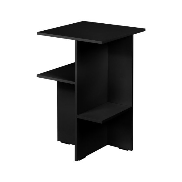 Melns naktsskapītis ar plauktiem Atik – noo.ma