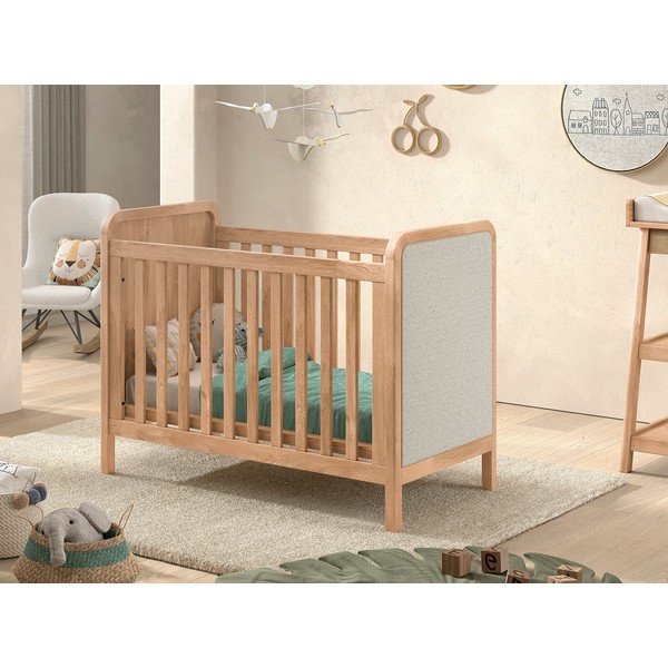 Dabīga toņa bērnu gultiņa ar regulējamu augstumu 60x120 cm Woods – Vipack-image-1