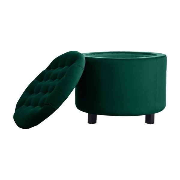 Tumši zaļš pufs ar uzglabāšanas vietu JohnsonStyle Estrid French Velvet, ⌀ 52 cm-image-2