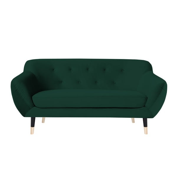 Zaļš dīvāns ar melnām kājām Mazzini Sofas Amelie, 158 cm