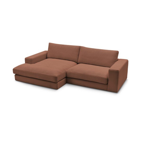 Terakotas oranžs velveta stūra dīvāns (ar kreiso stūri/ar zvilni) Leonard – Bobochic Paris-image-3