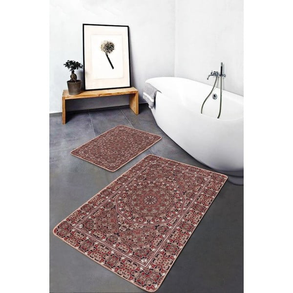 Brūni samta vannas istabas paklājiņi (2 gab.) 60x100 cm – Mila Home-image-2