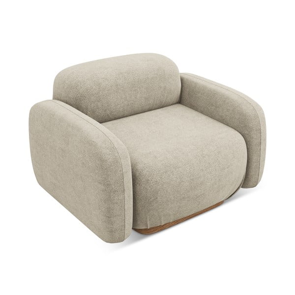 Bēša modulārā dīvāna daļa no buklē auduma Ailani – Makamii-image-2