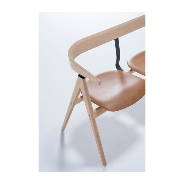 Sols no ozolkoka ar ādas sēdekli Gazzda Ava-image-4