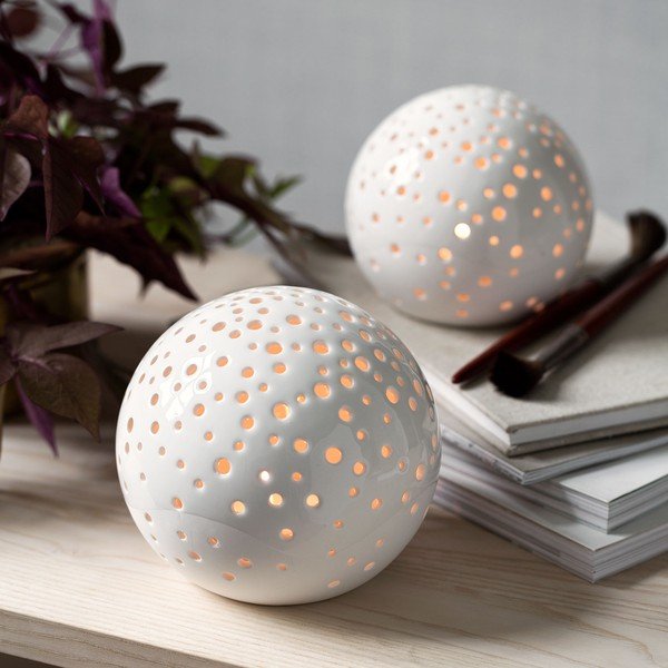 Balts porcelāna Ziemassvētku svečturis Kähler Design Nobili, ⌀ 12 cm-image-1