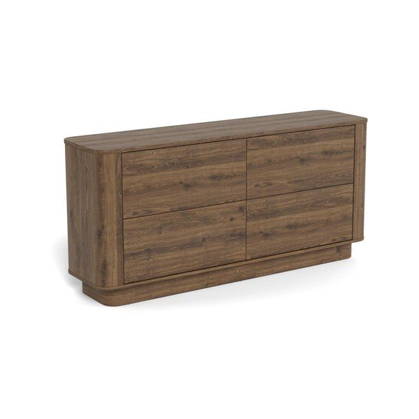 Tumša dabīga toņa kumode ar ozolkoka imitāciju 160x75x40 cm Atmore – Actona
