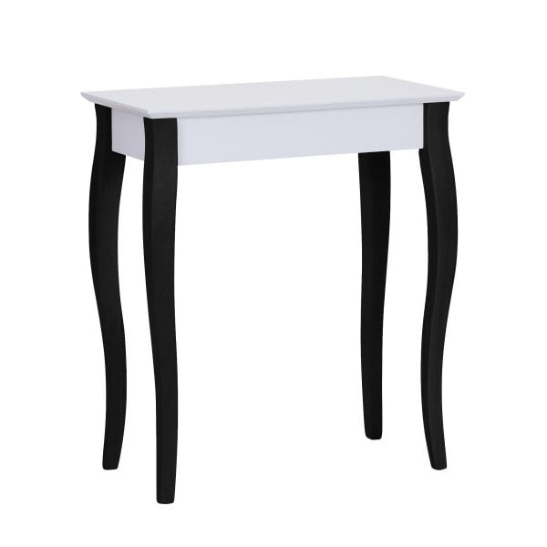 Balts konsoles galds ar melnām kājām Ragaba Lilo, platums 65 cm