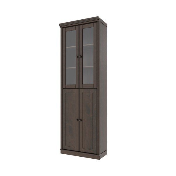 Tumši brūna priedes masīvkoka vitrīna 74x223x37 cm Anita – Støraa-image-2