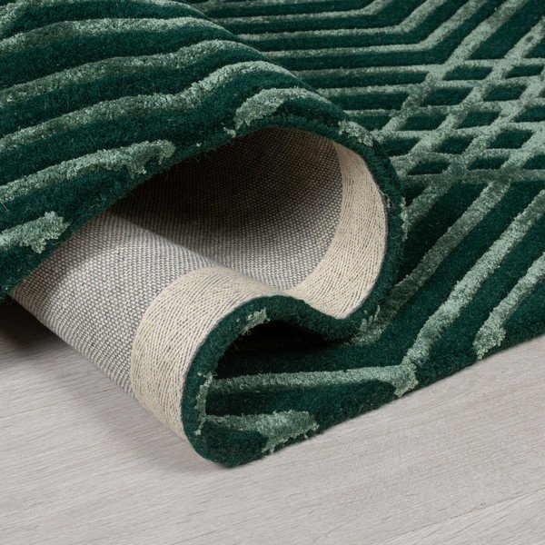 Zaļš vilnas paklājs Flair Rugs Diamonds, 160 x 230 cm-image-1