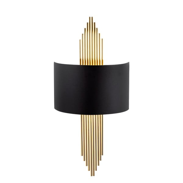 Melna/zelta krāsas sienas lampa Rayi – Opviq lights-image-2