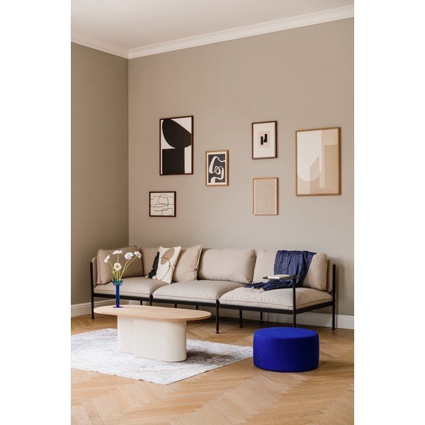 Bēšs žurnālgaldiņš ar ozolkoka imitācijas galda virsmu 50x115 cm Looi – noo.ma-image-4