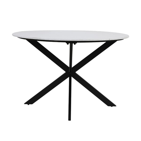 Melnbalts apaļš ēdamgalds ar marmora imitācijas galda virsmu ø 120 cm Tomochi – Light & Living