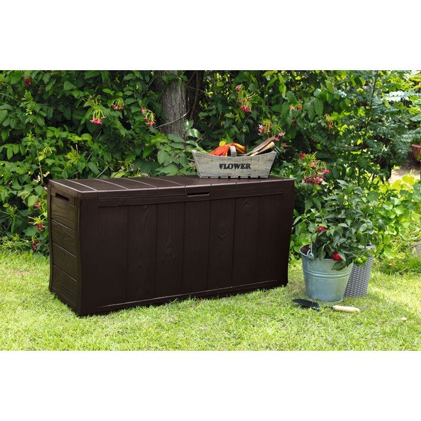 Tumši brūna plastmasas dārza uzglabāšanas kaste Sherwood – Keter-image-1